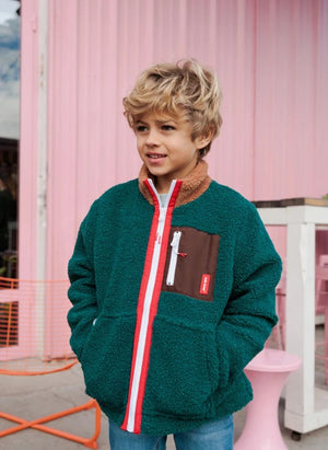 Hello Hossy - Giacca in pile con zip | Verde