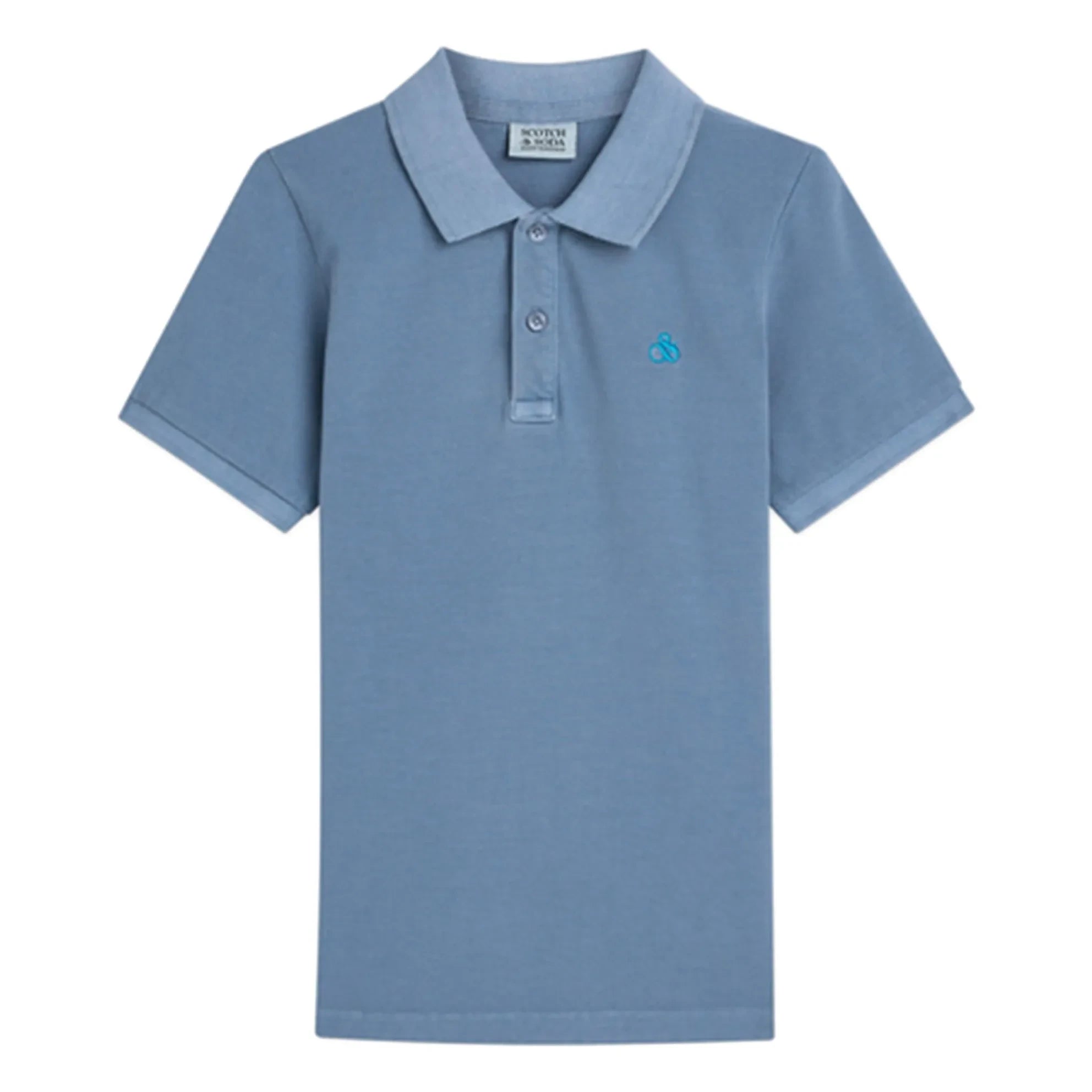 Scotch & Soda - İşlemeli logolu polo tişört | Gri mavi