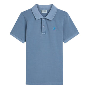 Scotch & Soda - İşlemeli logolu polo tişört | Gri mavi