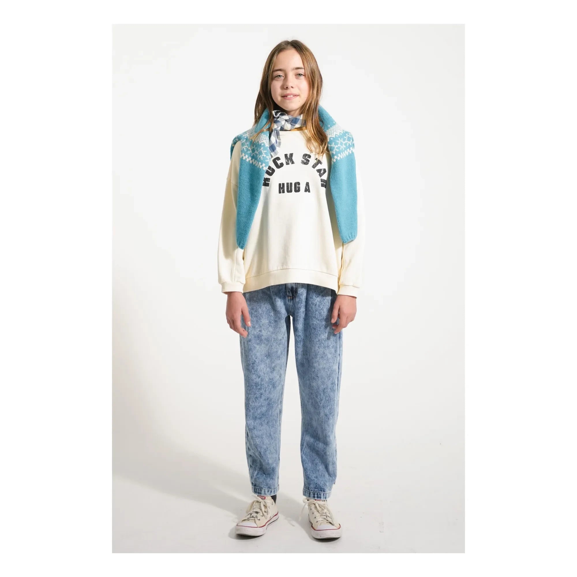 Piupiuchick - Rock Star Bio-Baumwoll-Sweatshirt | Ecru