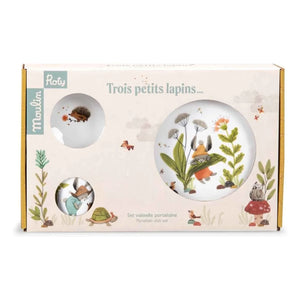 Moulin Roty - Trois petits lapins Porzellan-Geschirrset