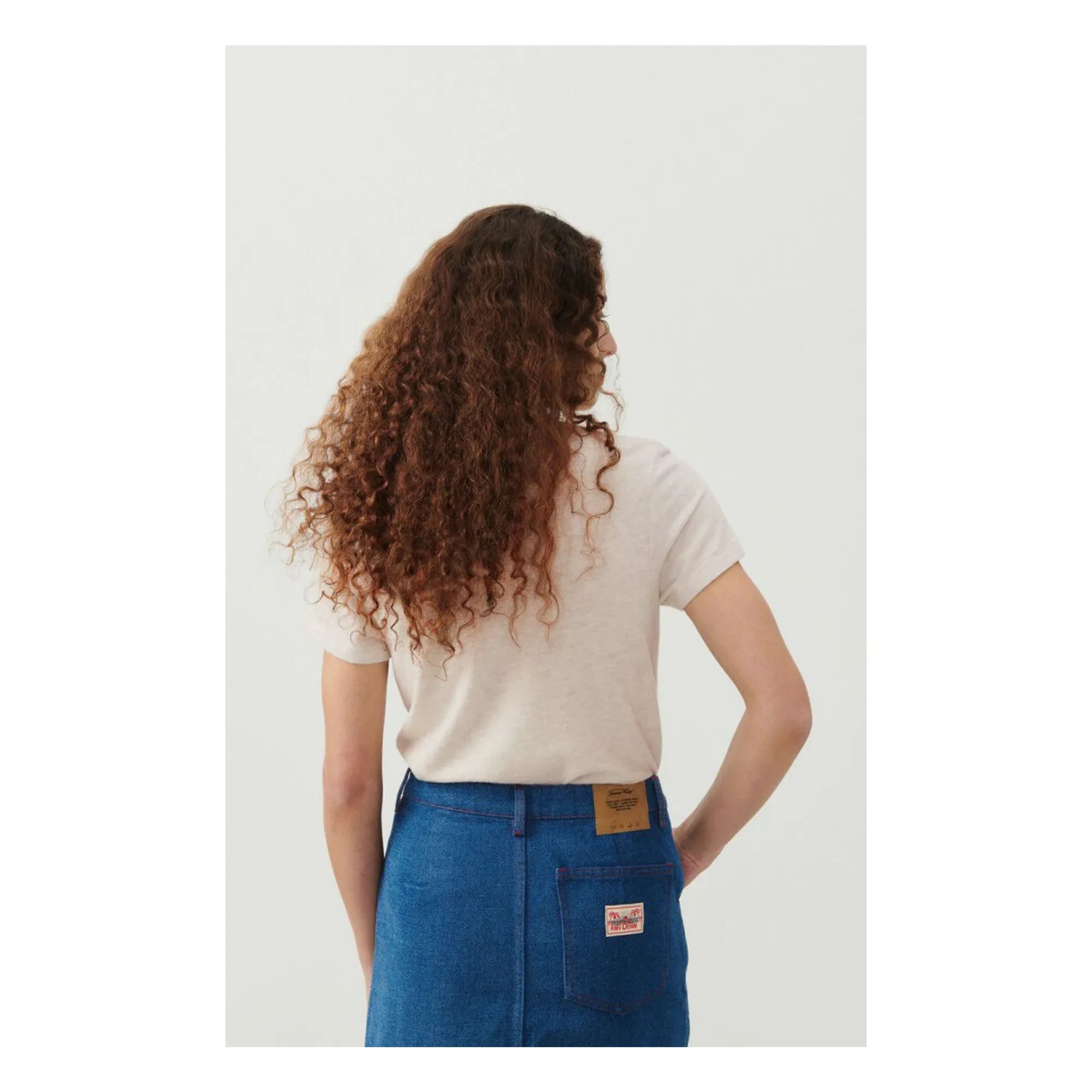 American Vintage - Ypawood Bisiklet Yaka Tişört | Gri Melanj