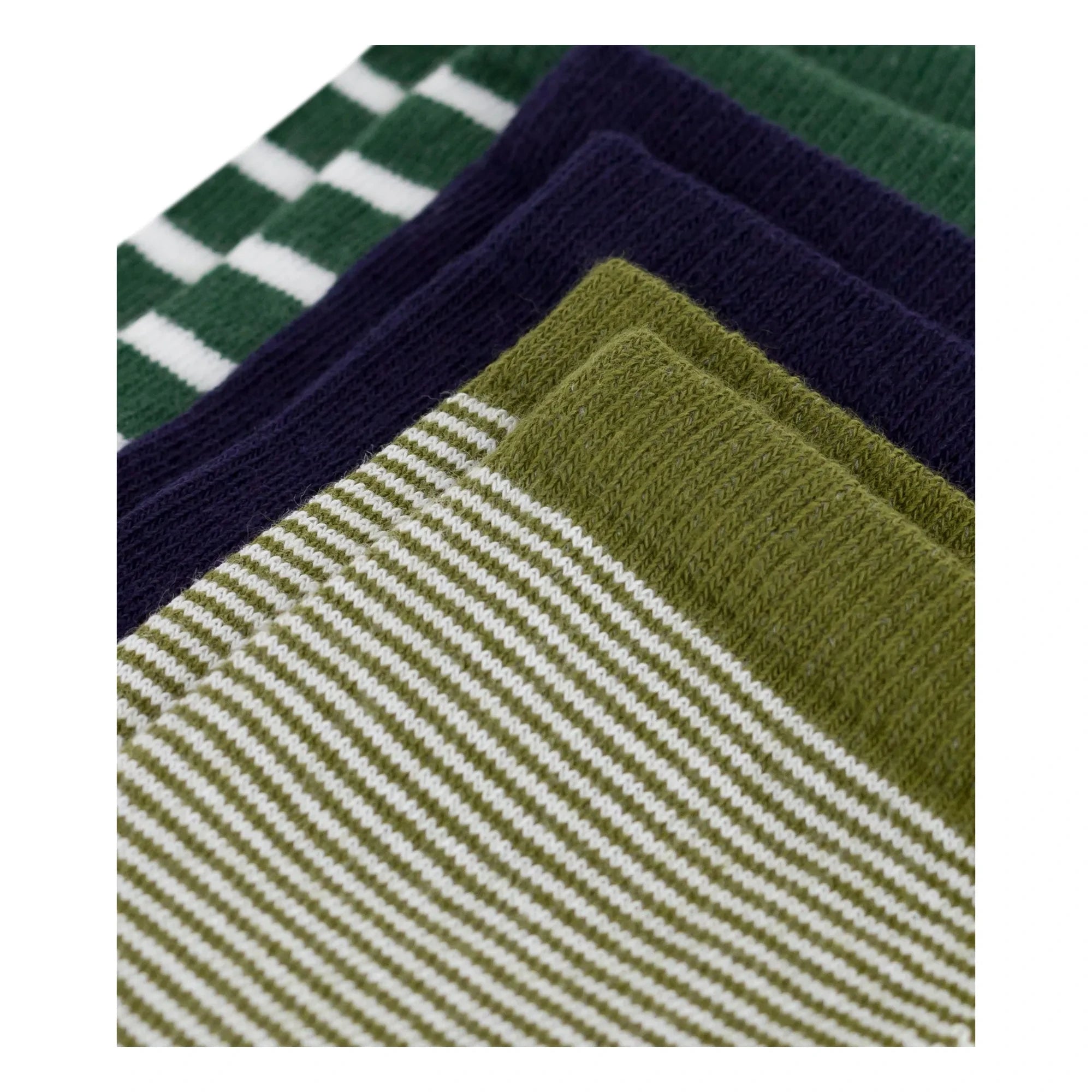 Petit Bateau - 3 Paar gestreifte Socken | Grün