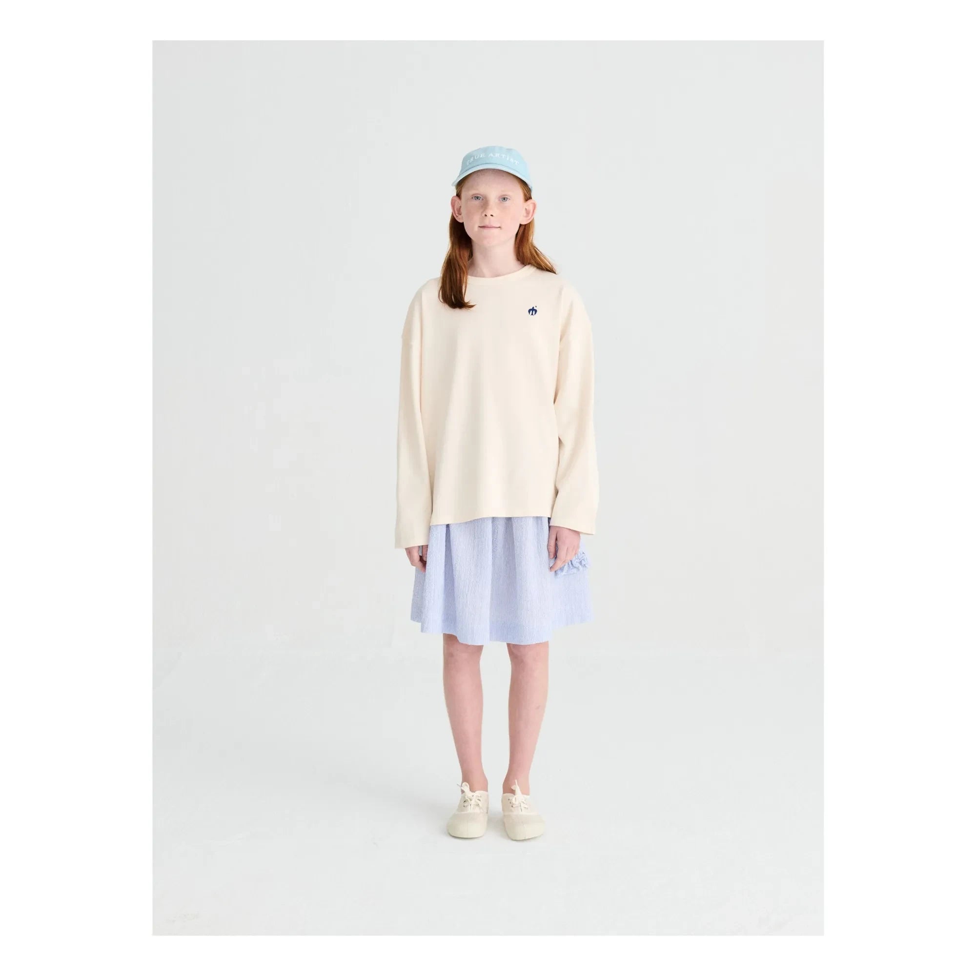 True Artist - No.7 Striped Seersucker Skirt | Blue