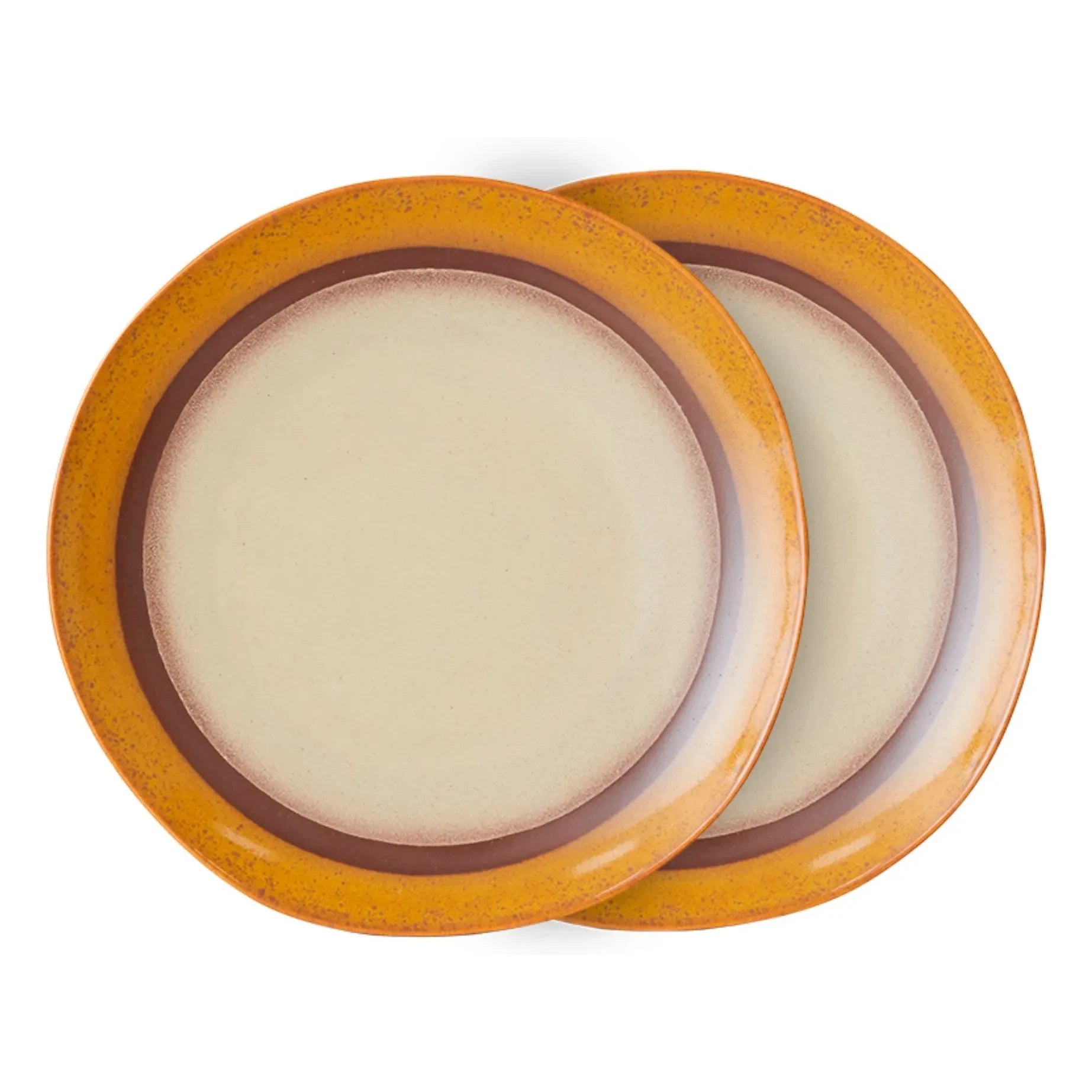 HKliving - 2er-Set Steingutteller, Orange