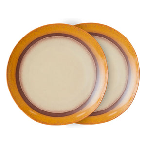 HKliving - 2er-Set Steingutteller, Orange