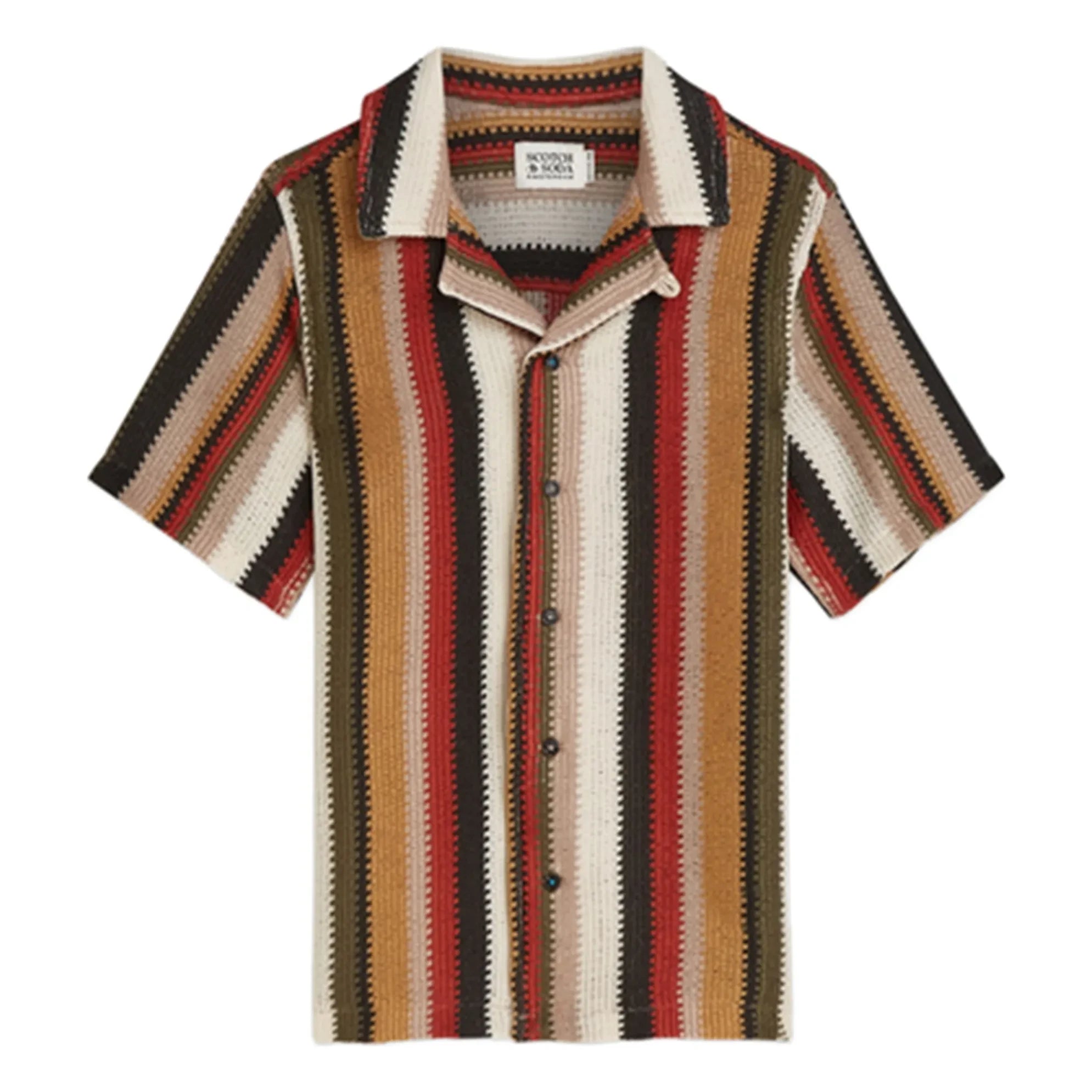 Scotch & Soda - Çizgili File Gömlek | Kırmızı