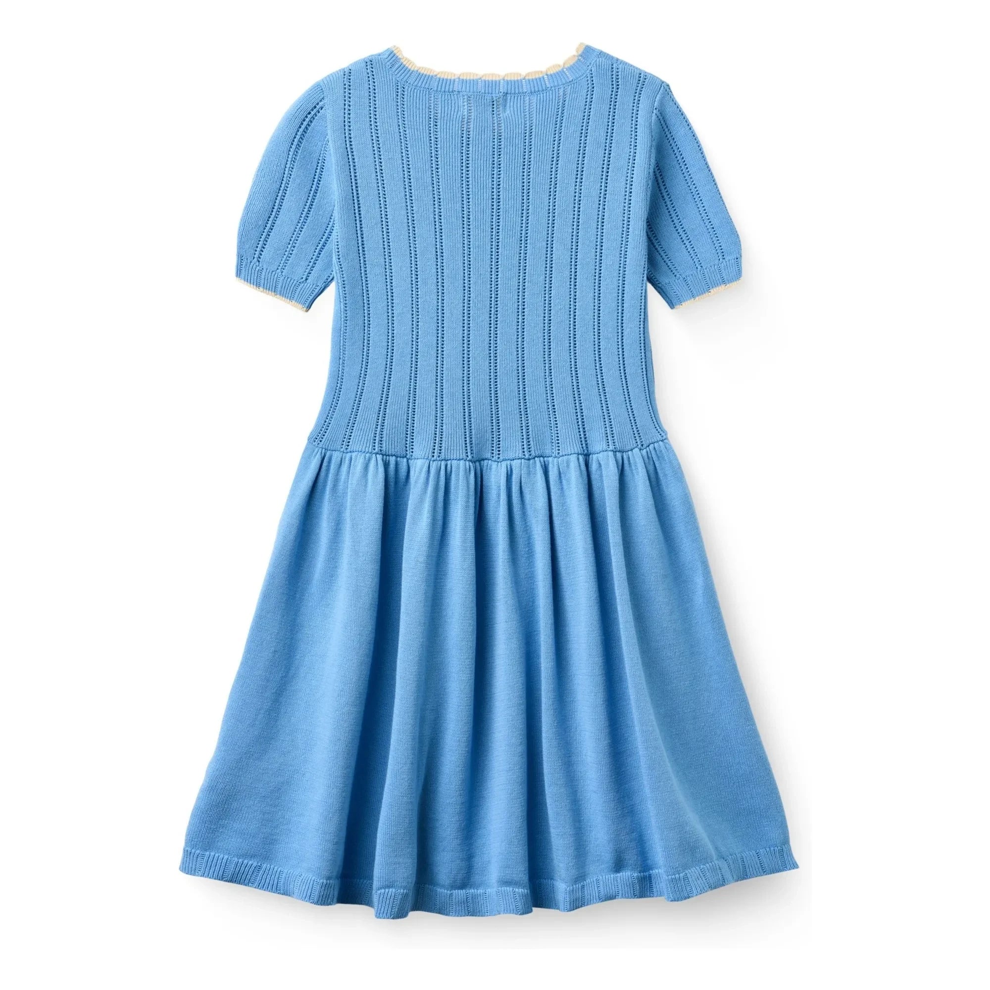 Copenhagen Colors - Pointelle Bio-Baumwoll-Netzkleid | Azurblau
