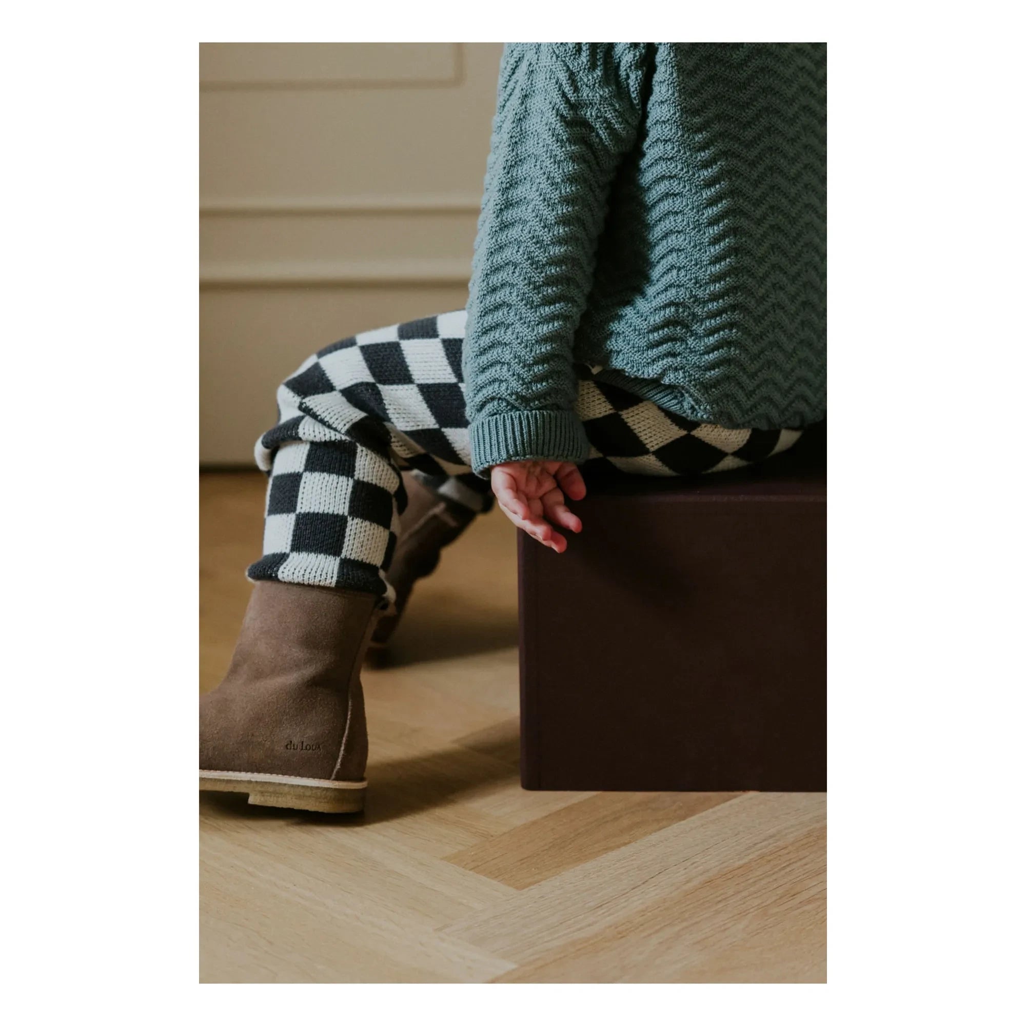 Yuki - Pullover aus Bio-Baumwolle mit Wellenmuster | Grau-Blau