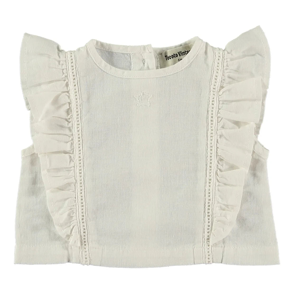 Tocoto Vintage - Top Baby Volant | Beyaz