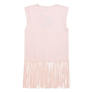Maison Mangostan - Fransenkleid Vogelmotiv | Rosa
