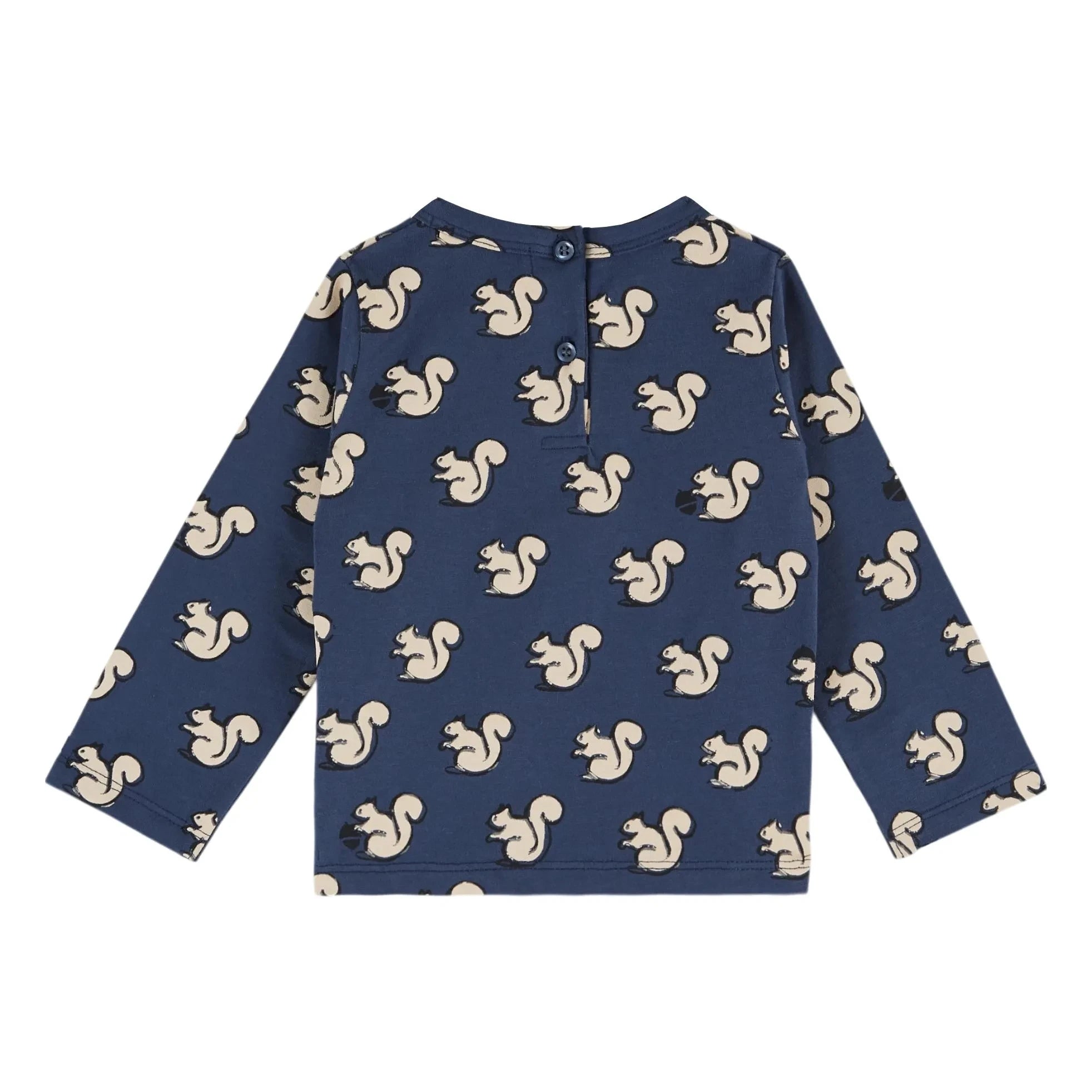 Emile et Ida - Squirrels Organic Cotton T-Shirt | Night Blue