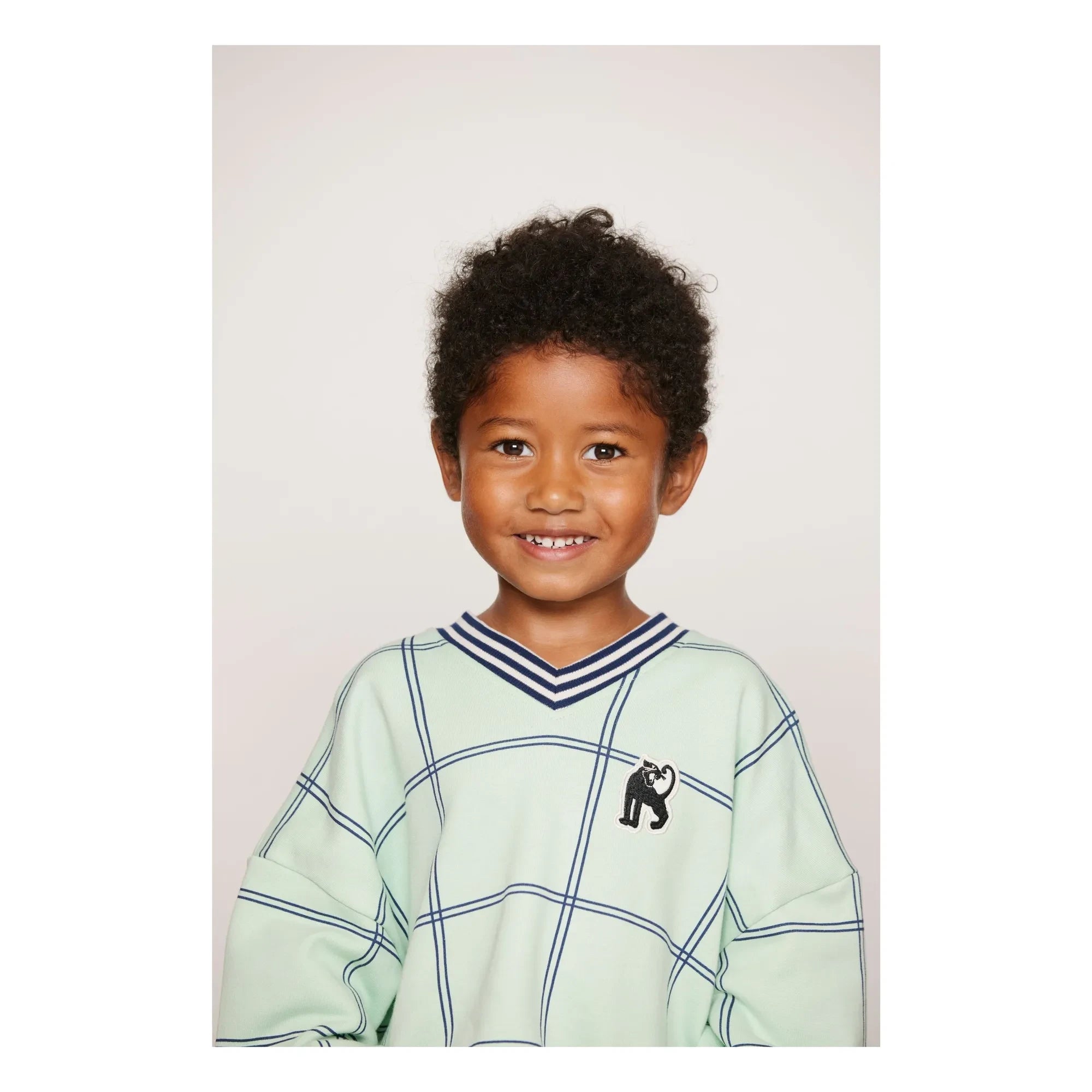 Mini Rodini - Coron Bio-Karo-Sweatshirt | Grün