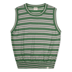 Matona - Organic cotton striped fine knit tank top | Green