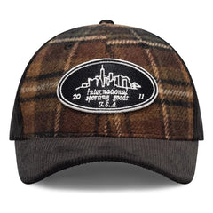 Les Deux - Skyline Patch Check Wool Bucket Hat | Brown