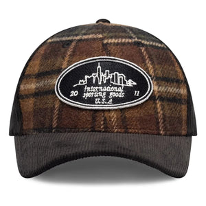 Les Deux - Skyline Patch Check Wool Bucket Hat | Brown