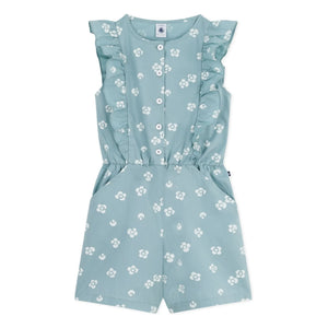 Petit Bateau - Organic Cotton Poplin Boncapa Romper | Sage