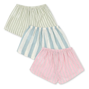Konges Sløjd - Set of 3 Original Striped Organic Cotton Shorts | Pink