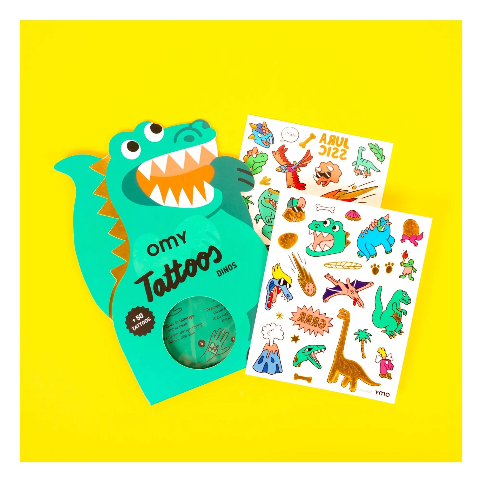 Omy - Geçici dövmeler Dinozorlar | Yeşil