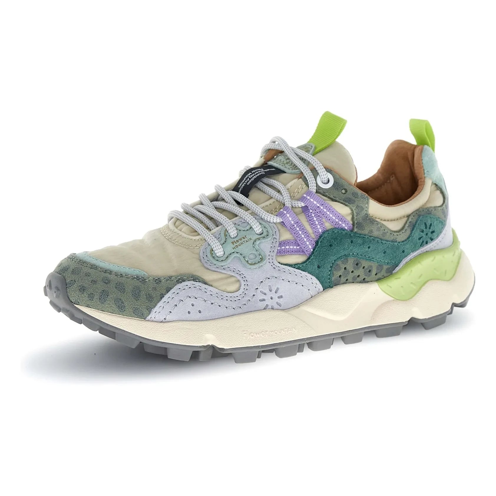 Flower Mountain - Yamano 3 Leopar Süet ve Naylon Spor Ayakkabı | Gri Mavi