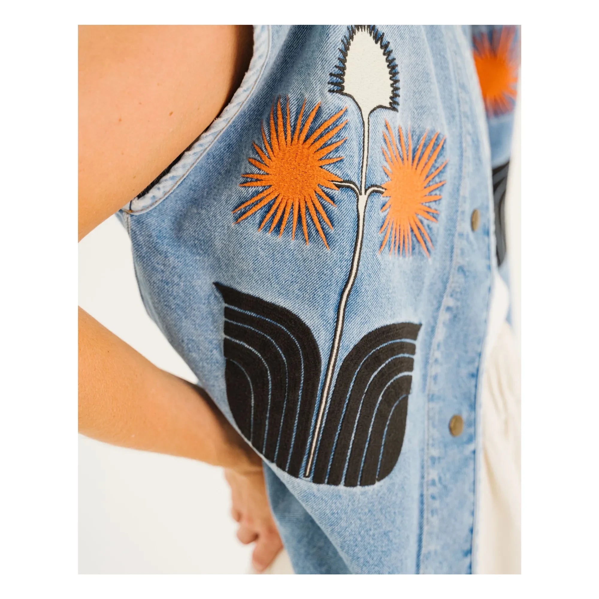 Tinsels - Edel Ärmellose Jeansjacke | Blau