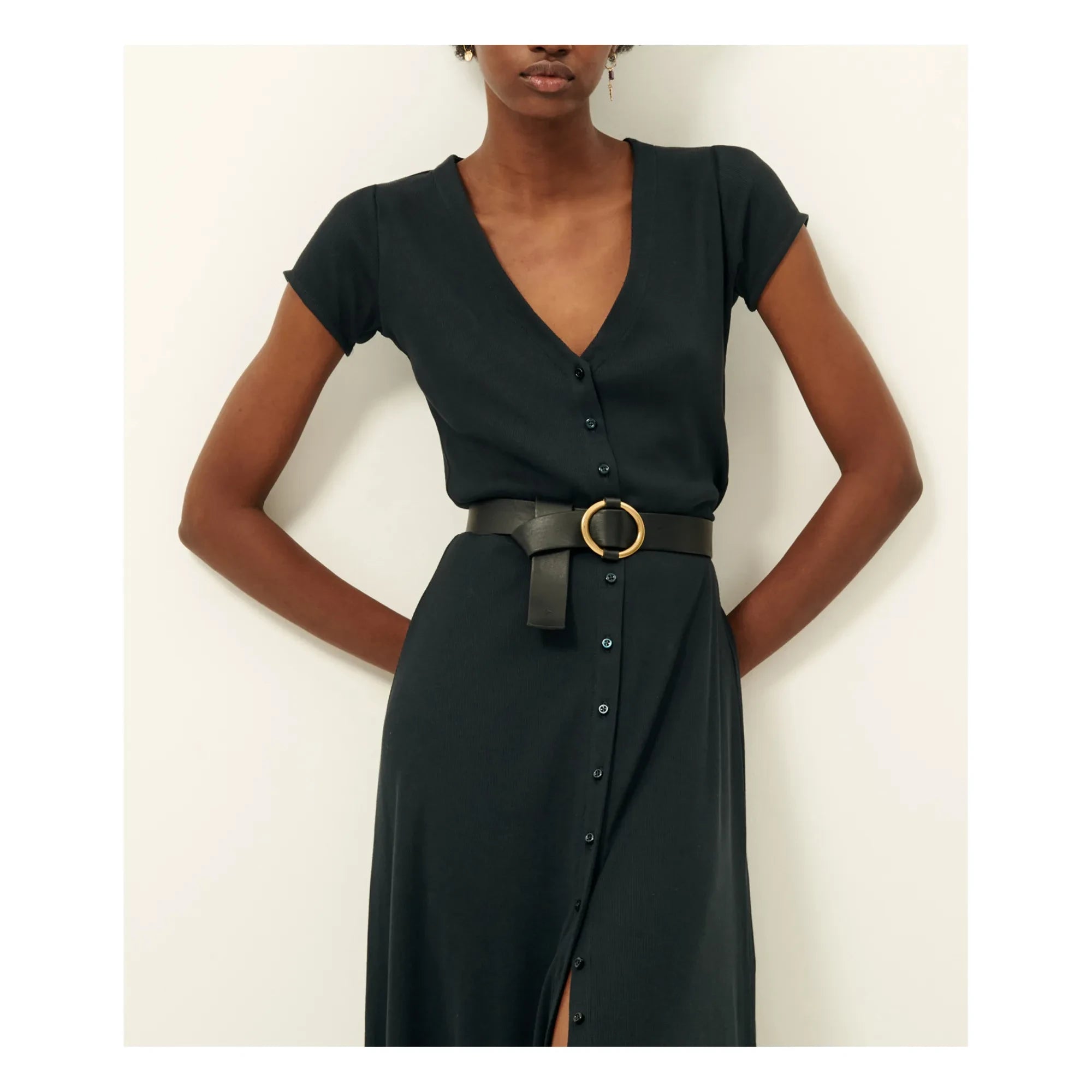 Sessùn - Nea Ribbed Dress | Blue & Black