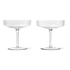 Ferm Living - Ripple Champagnerglas - 2er Set