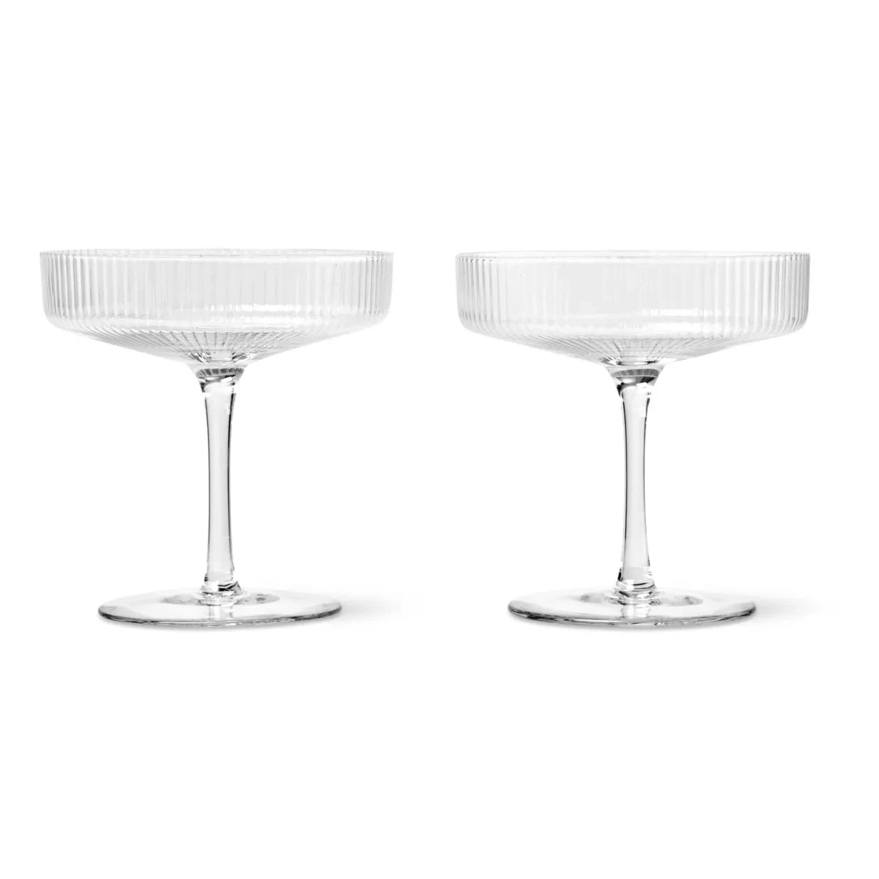 Ferm Living - Ripple Champagnerglas - 2er Set