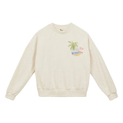 a.p - Sweatshirt aus Bio-Baumwolle mit Palme | Sand