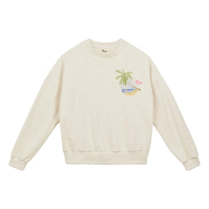 a.p - Sweatshirt aus Bio-Baumwolle mit Palme | Sand