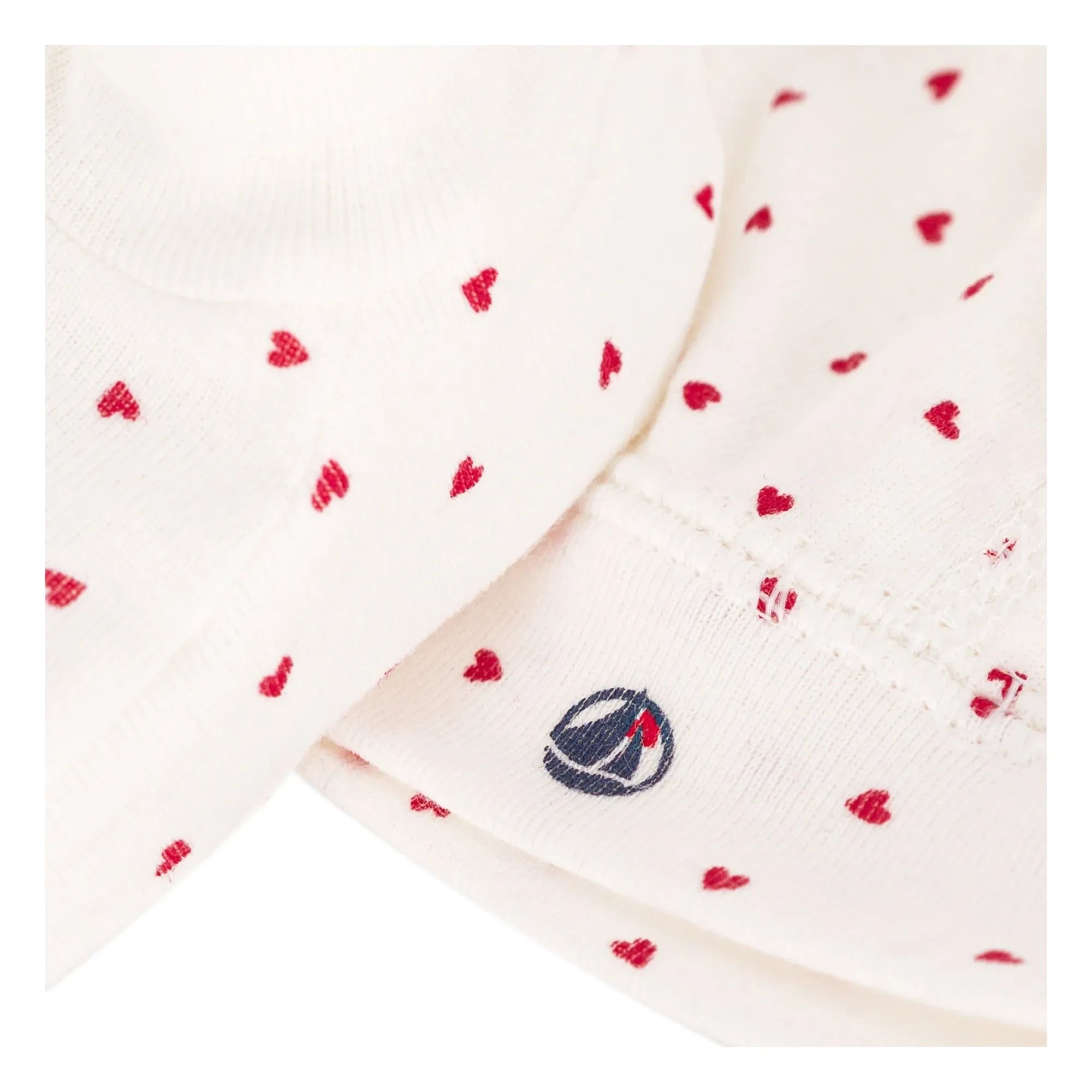 Petit Bateau - Organik Pamuk Kalp bere ve patik seti | Ekru