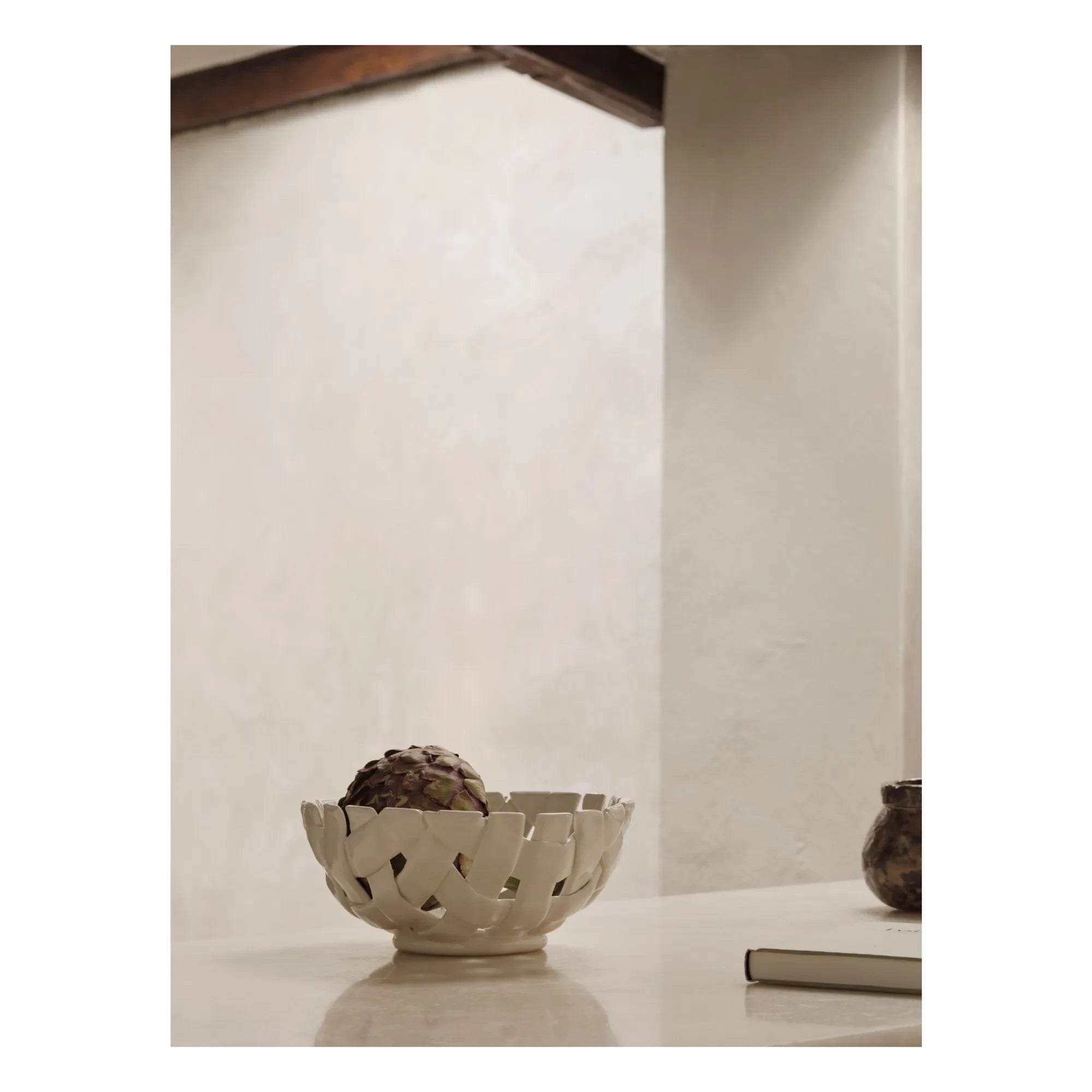 Ferm Living - Plait seramik sepet | Ekru