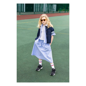 Finger in the nose - Striped Lina Skirt | Steel