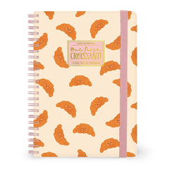 Legami - Çizgili A5 Defter - Resimli Sert Kapak - Kruvasan - Spiralli