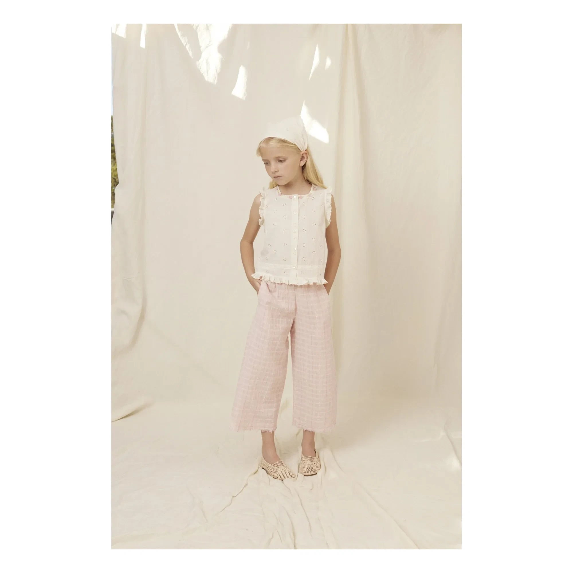 Bebe Organic - Emma Checked Pants | Light Pink