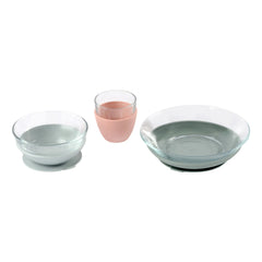 Béaba - 3-teiliges Essgeschirr-Set aus Glas | Rosa
