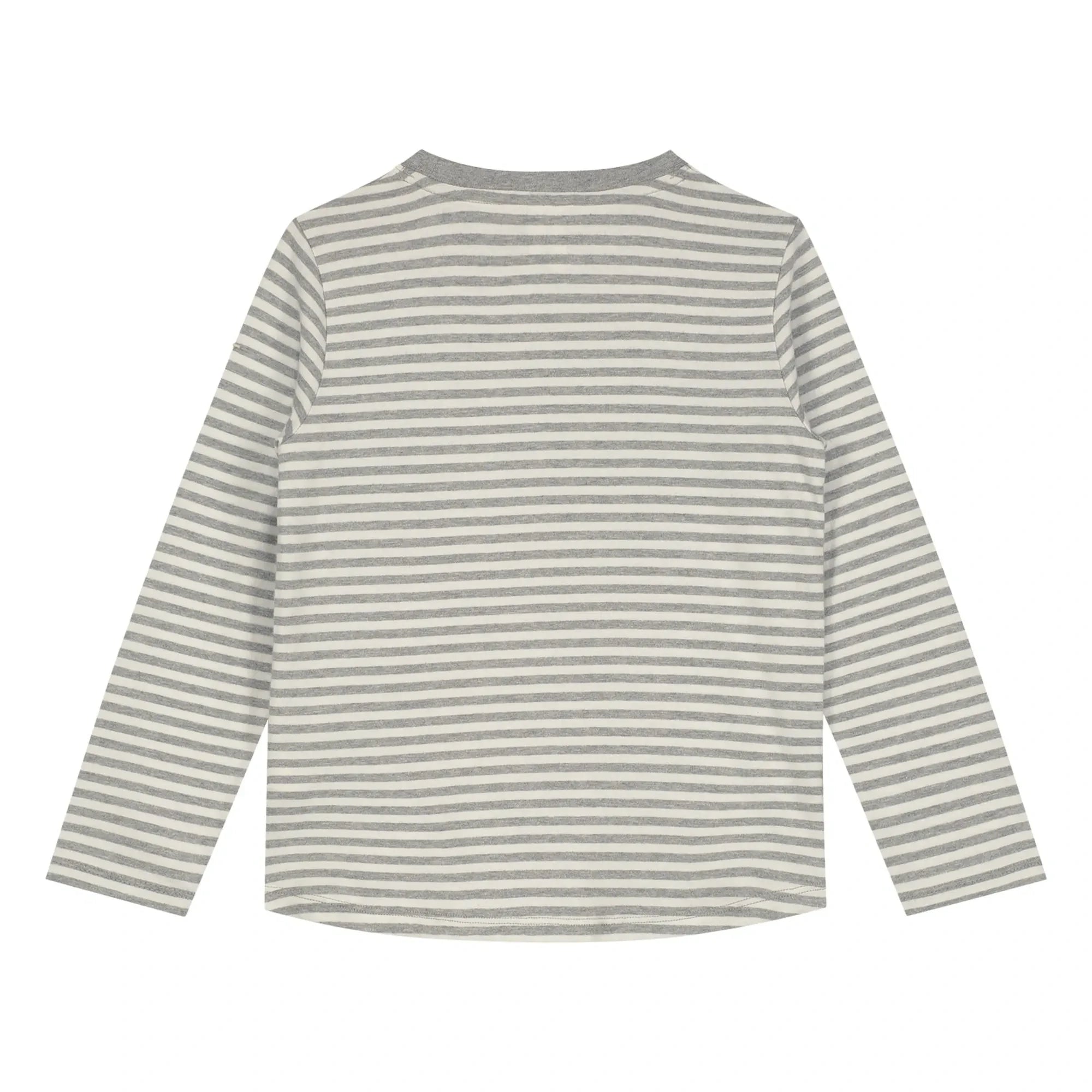 Gray Label - Çizgili Organik Pamuk Tişört | Gri