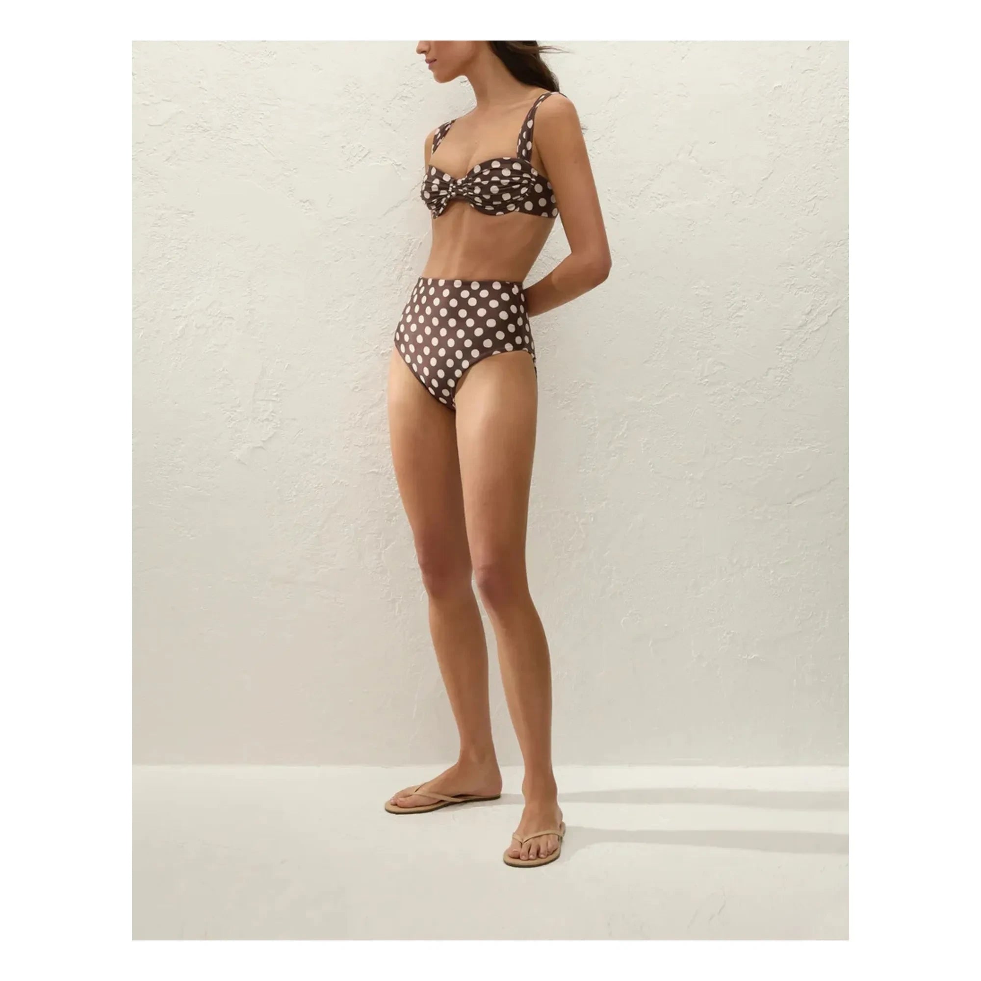 Faithfull the Brand - Polka Dot Top Swimsuit | Chocolate