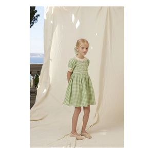 Bebe Organic - Tilia Karo-Smock-Kleid | Blassgrün