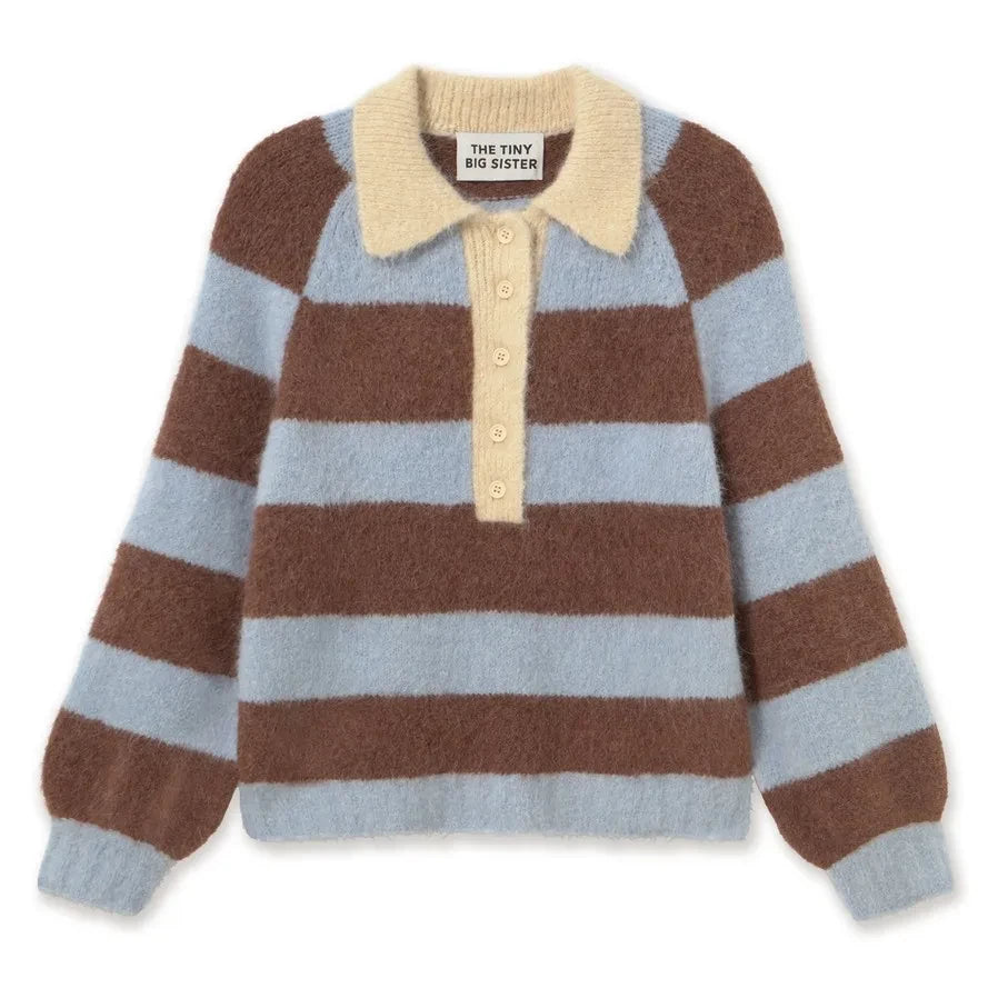 The Tiny Big Sister - Frank Laine Striped Sweater | Chocolate
