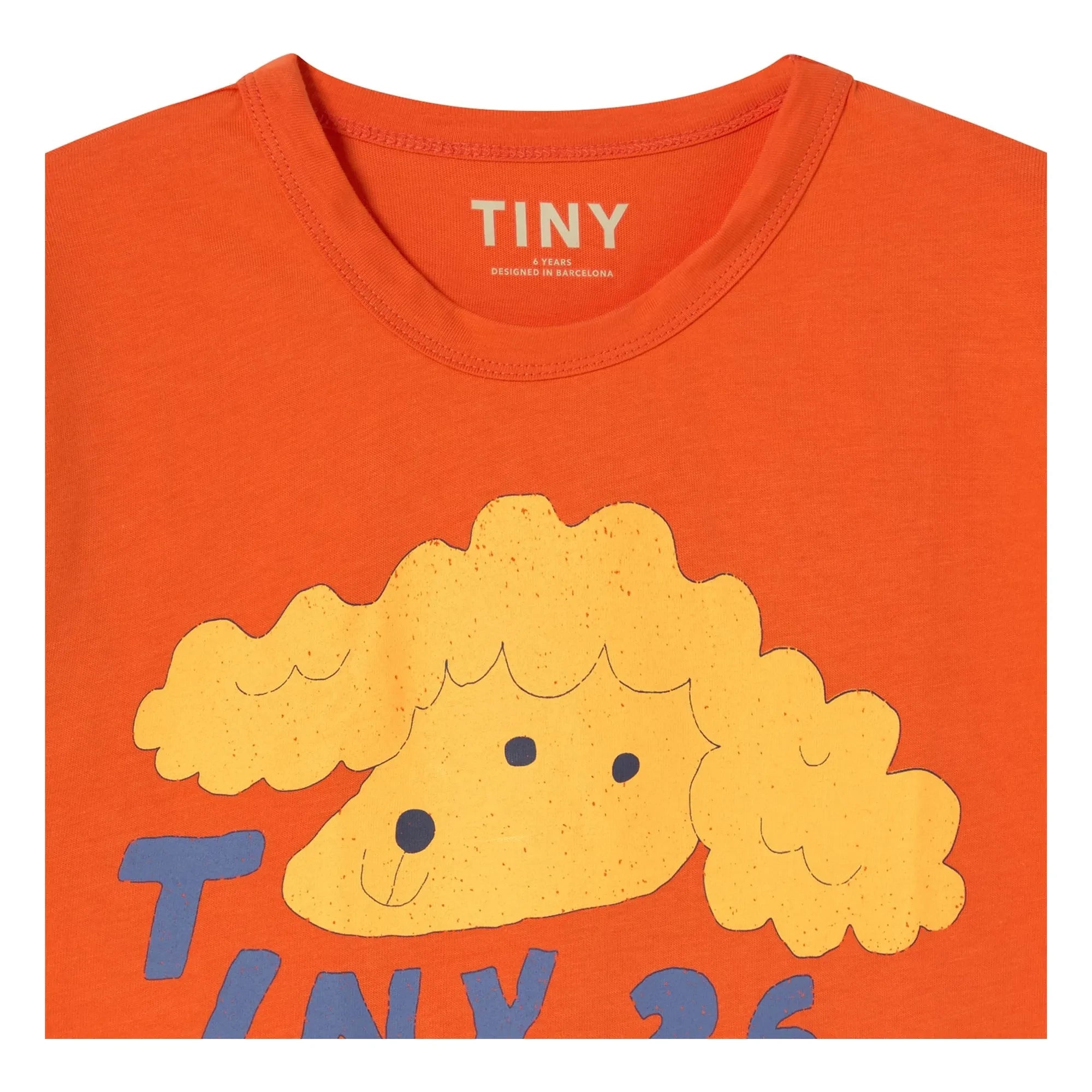 Tinycottons - Tiny 26 T-Shirt aus Bio-Baumwolle mit Hunde-Print | Orange