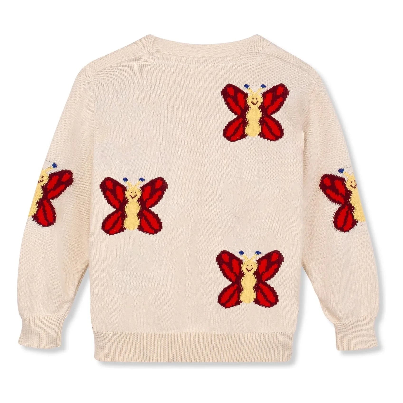 Wynken - Organic cotton butterfly cardigan | Ecru