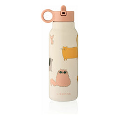 Liewood - Falk Edelstahl-Trinkflasche - 350 ml | Cats and Dogs/Sandy