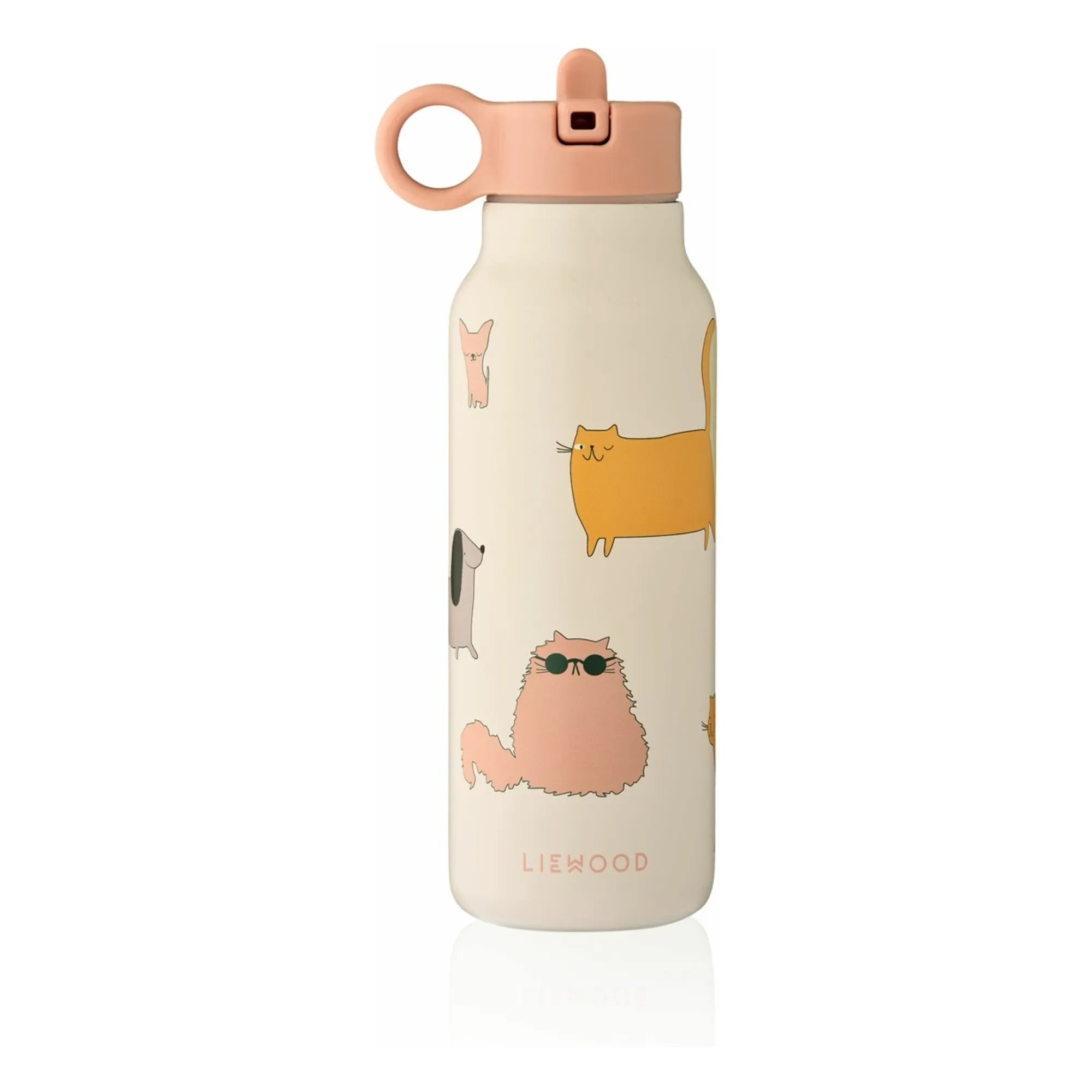 Liewood - Falk Edelstahl-Trinkflasche - 350 ml | Cats and Dogs/Sandy