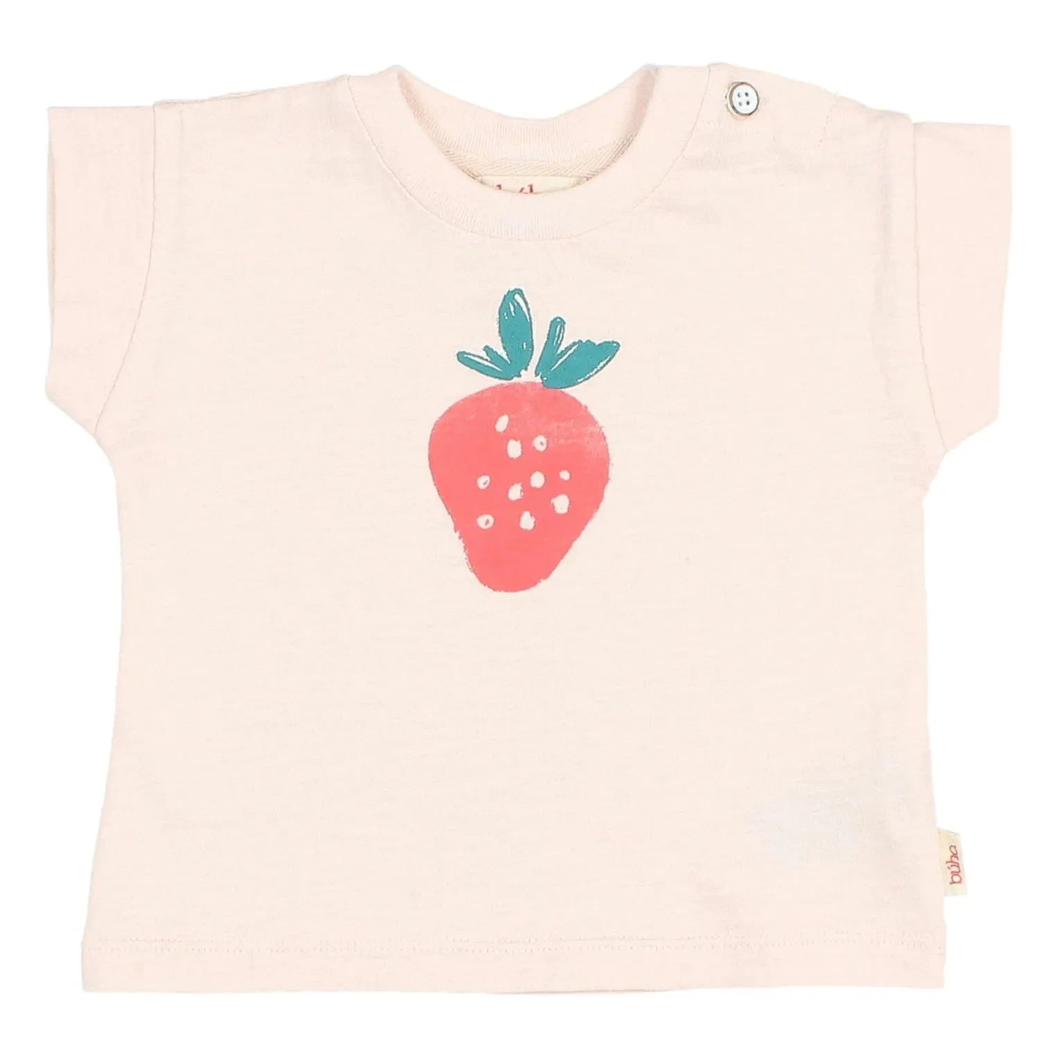 Búho - Strawberry Organic Cotton Baby T-Shirt | Pale Pink