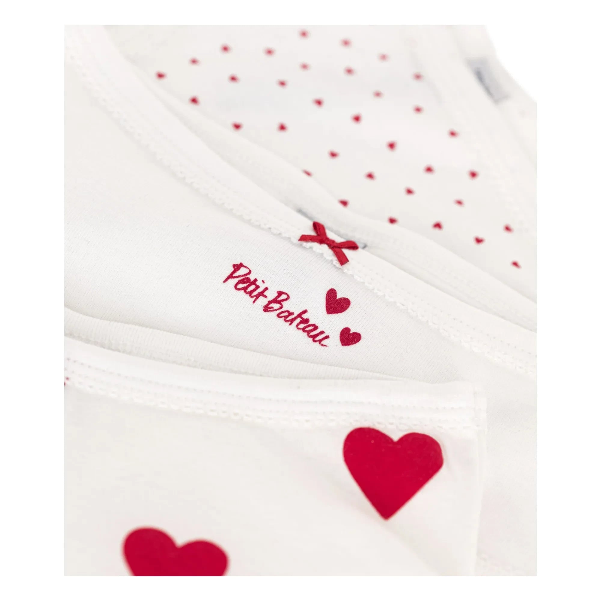 Petit Bateau - 3'lü Kalp Yüksek Bel Külot | Beyaz
