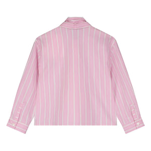 Tangerine - Gestreifte Bluse mit Schleife | Zartrosa