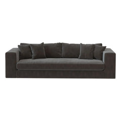 Panac Edition - Kadife fırçalı 3 kişilik Bellechasse kanepe - 245 cm | Kömür grisi