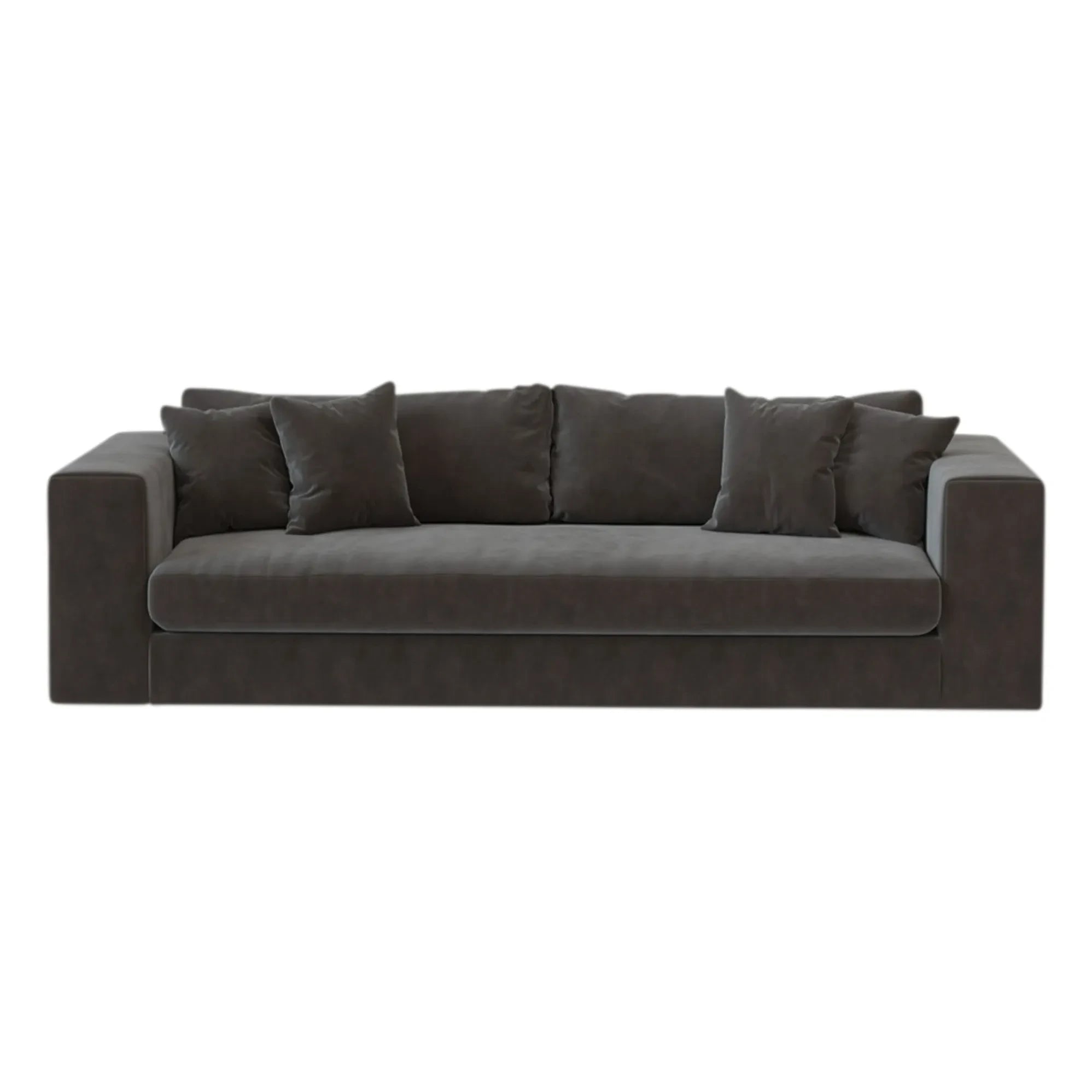 Panac Edition - Kadife fırçalı 3 kişilik Bellechasse kanepe - 245 cm | Kömür grisi