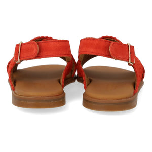 Angulus - Feson Cross Suede Sandals | Coral